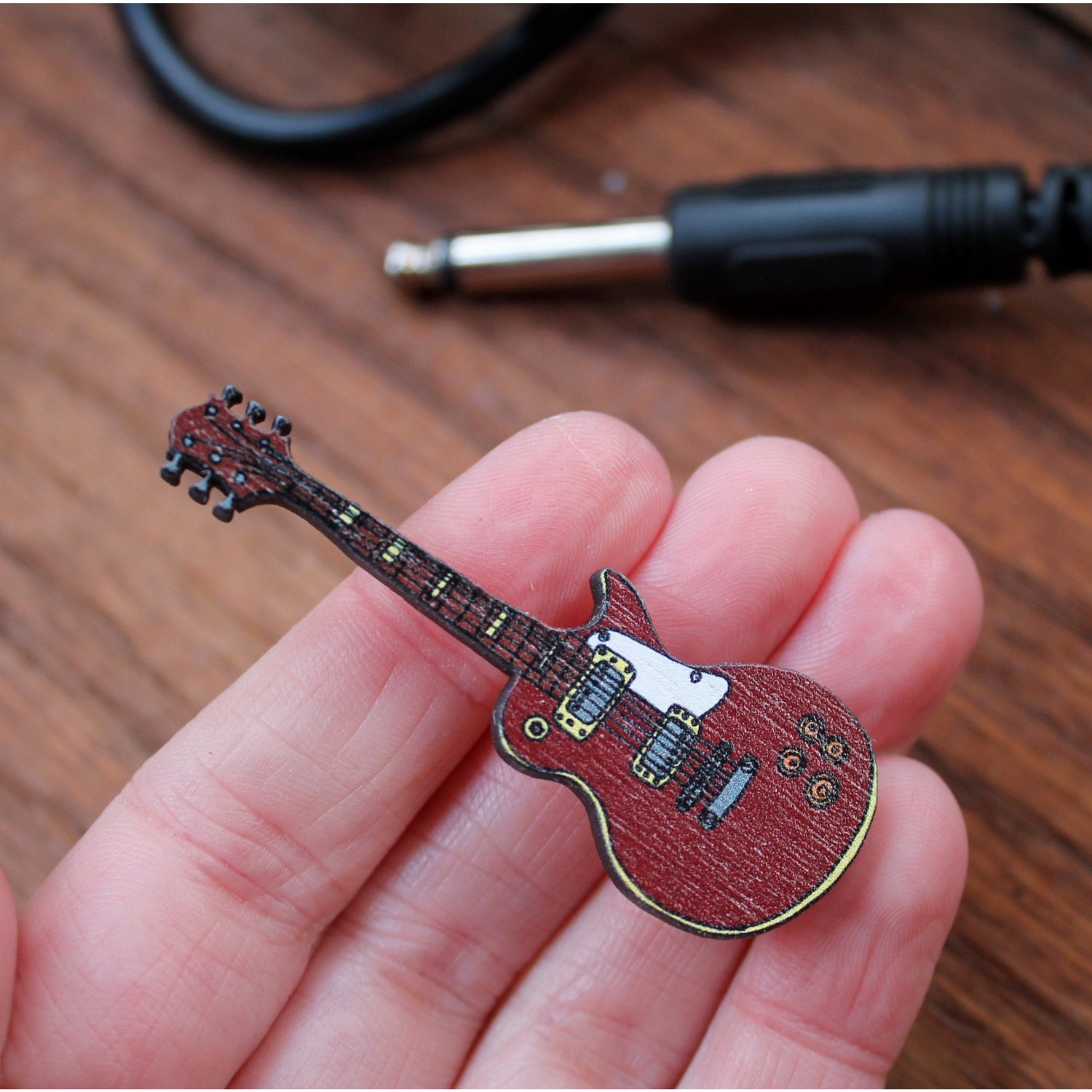 Birchwood guitar brooch