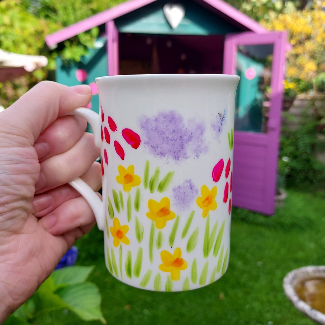 Meadow Flowers Classic Mug  - Hand Painted - Fine China