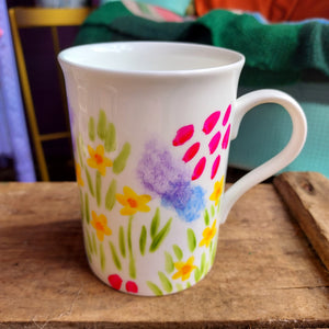 Meadow Flowers Classic Mug  - Hand Painted - Fine China