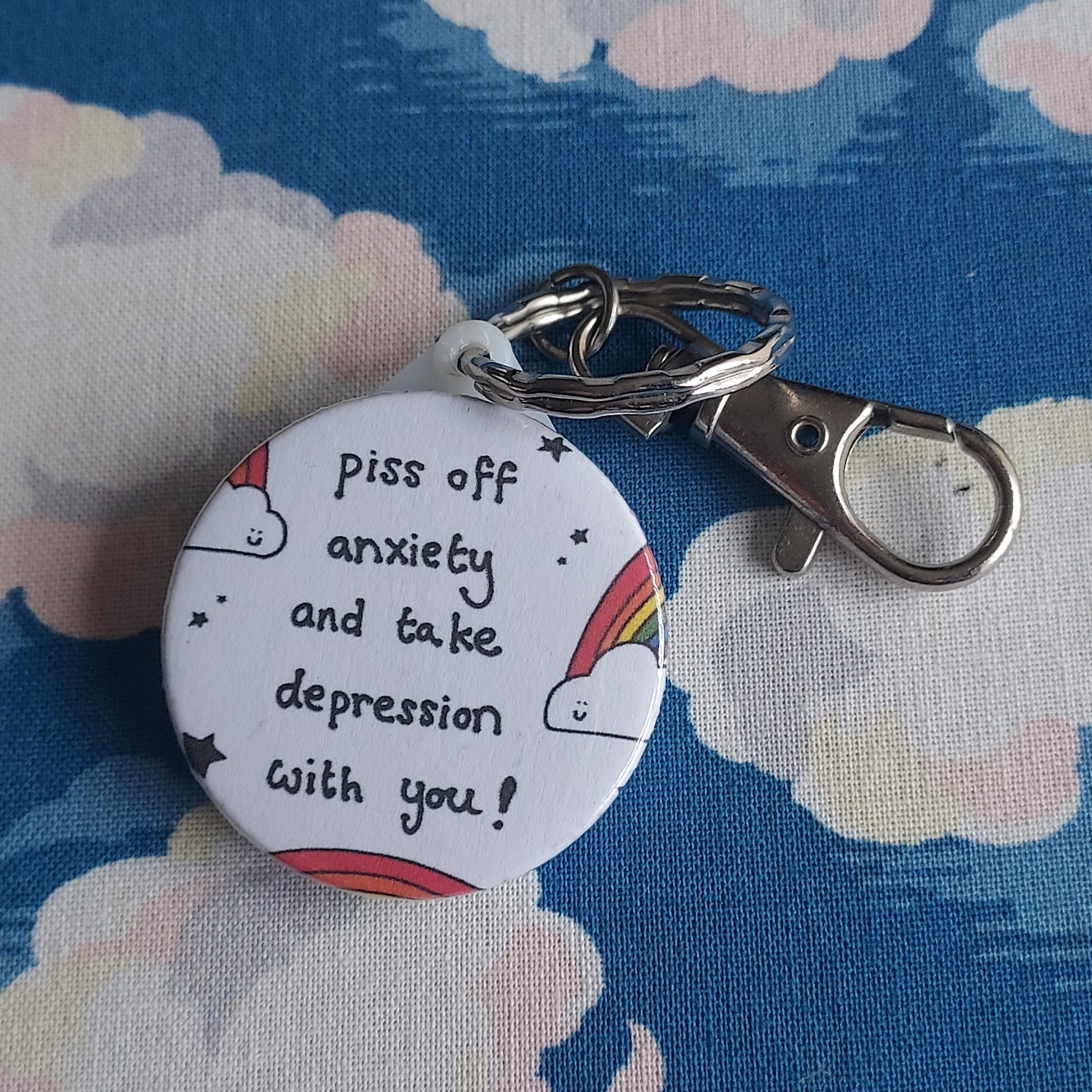 Anxiety and depression keyring by Laura Lee Designs