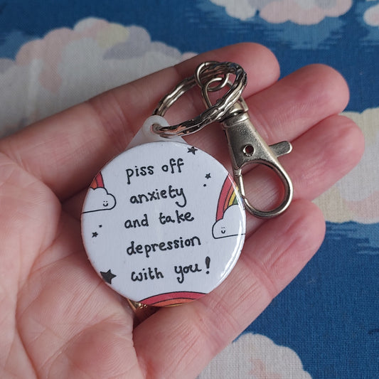 Anxiety and depression keyring by Laura Lee Designs