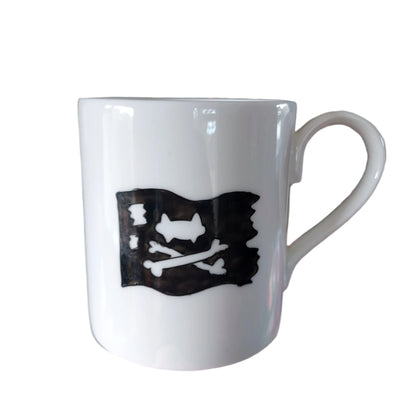 Pirate Cat Mug - Jolly Roger - Hand Painted - Fine China