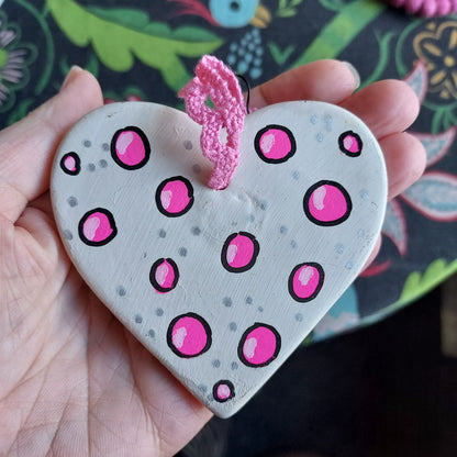 Jellyfish Ceramic Heart Decoration - Hand Painted