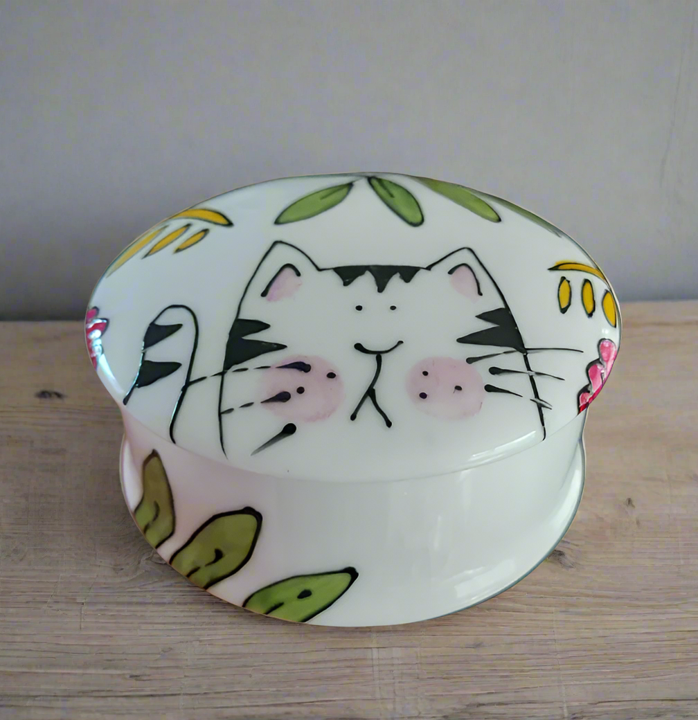 Cat trinket box Laura Lee Designs