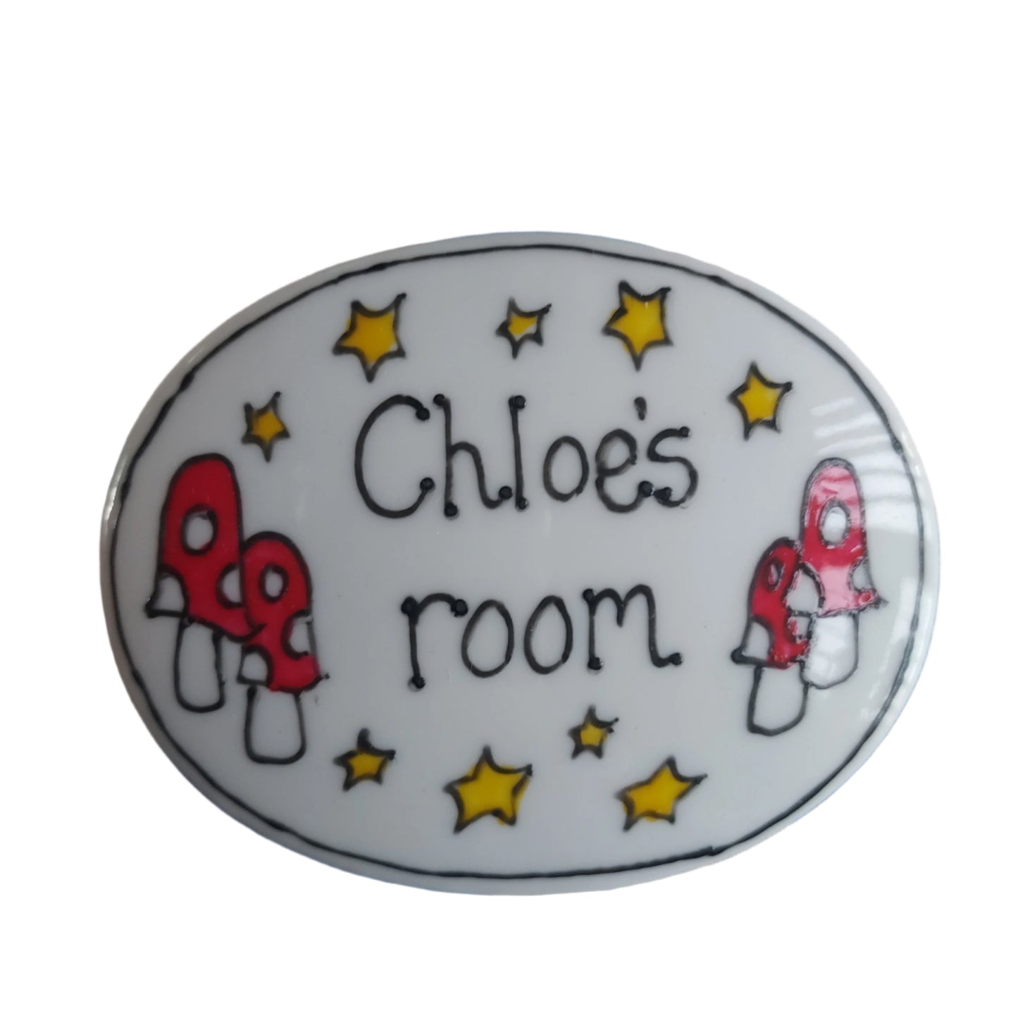 Chloes toadstool name door plaque