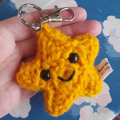 Laura Lee Designs Cute Crocheted Star Keyring 