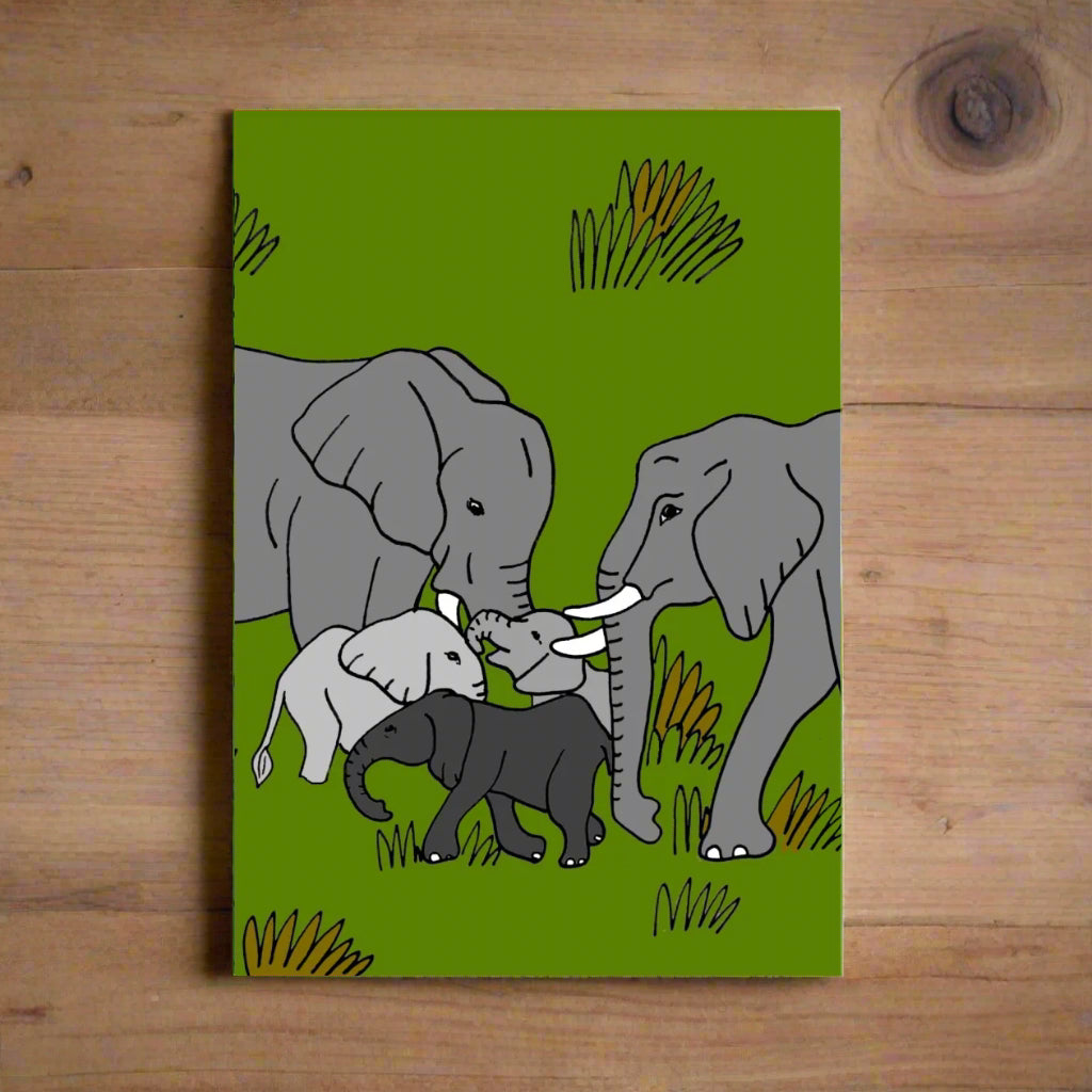 Laura Lee Designs Elephant Safari Animal Greeting Card