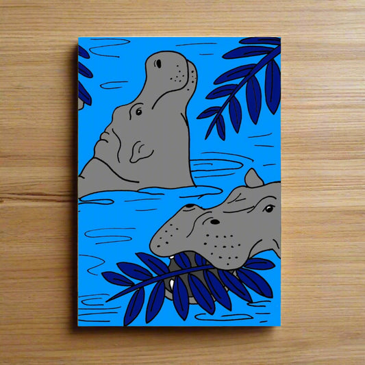 Colourful Hippos Birthday Greetings Card Laura Lee Designs
