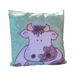 Cow Cushion - Farmyard - Watercolour - Pillow