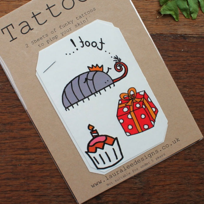 Cute Limited Edition Party Cyril The Woodlouse Tattoos Laura Lee Designs