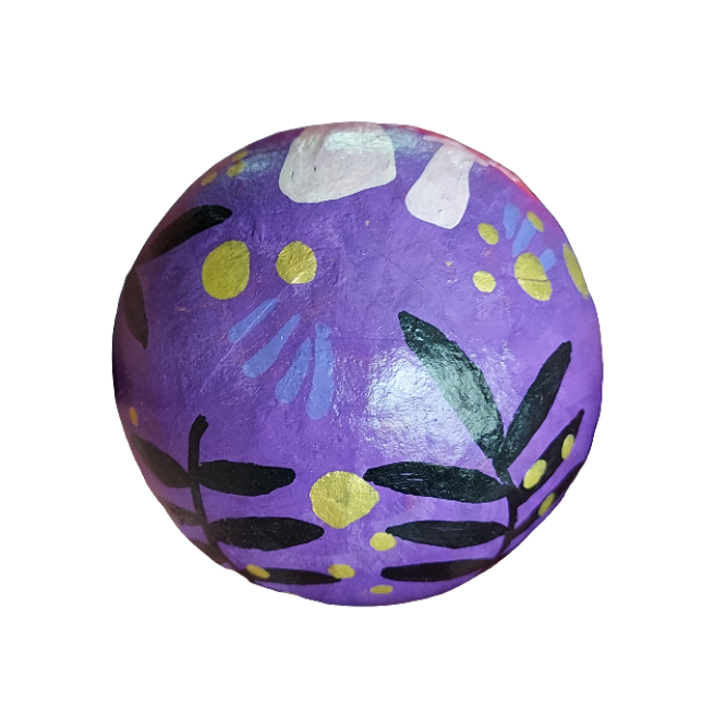 Rowan Toadstool Baubles - Purple - Set of 3 - Papier Mache - Hand Painted