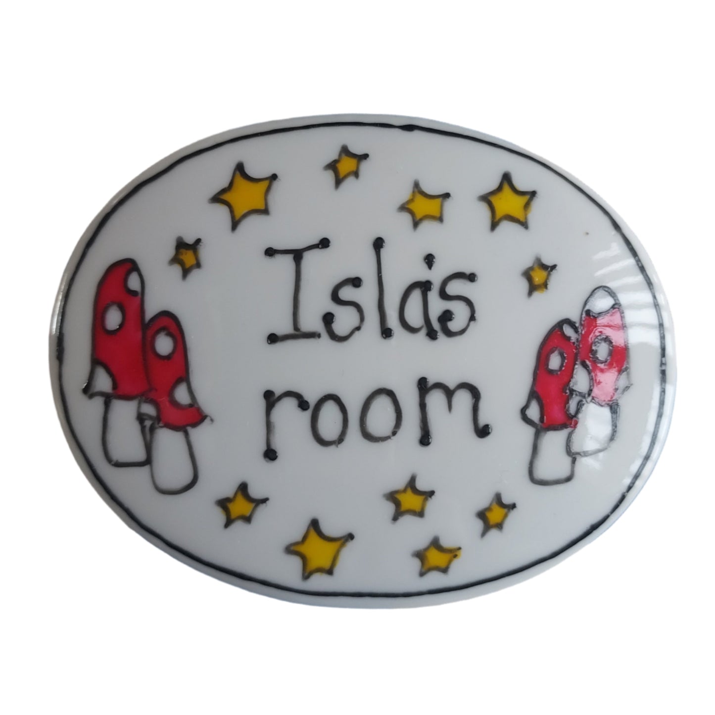 Isla toadstool name door plaque