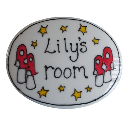 Lily toadstool room sign