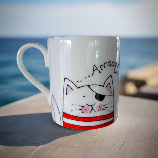 Pirate cat mug Laura Lee