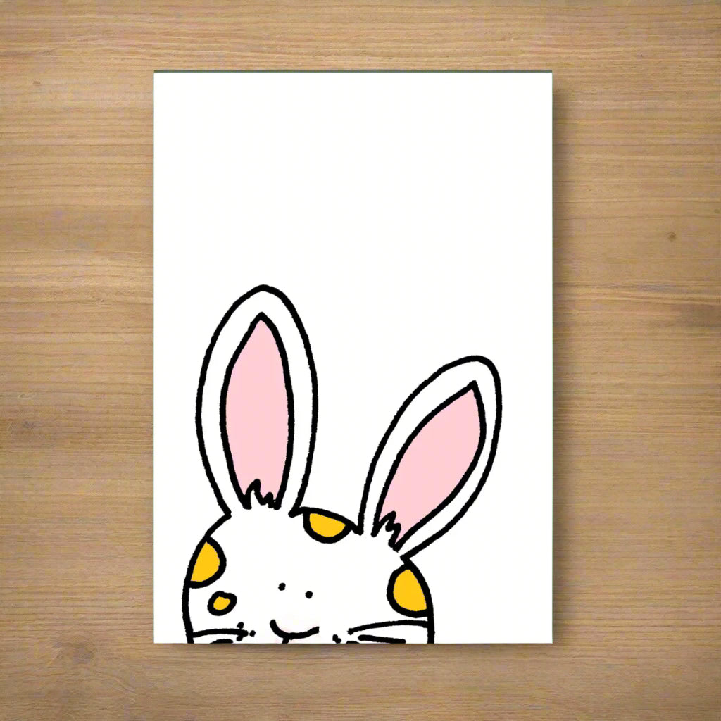 White rabbit postcard Laura Lee Designs