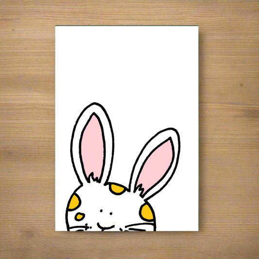 White rabbit postcard Laura Lee Designs