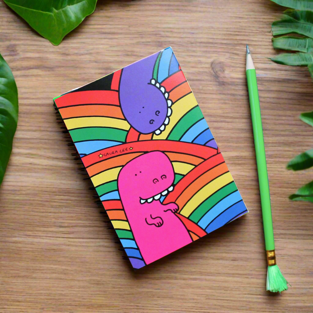 Rainbow dinosaurs note book