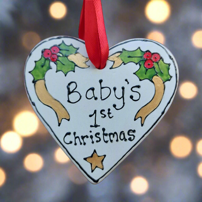 Babys first christmas tree ornament decoration Laura Lee Designs