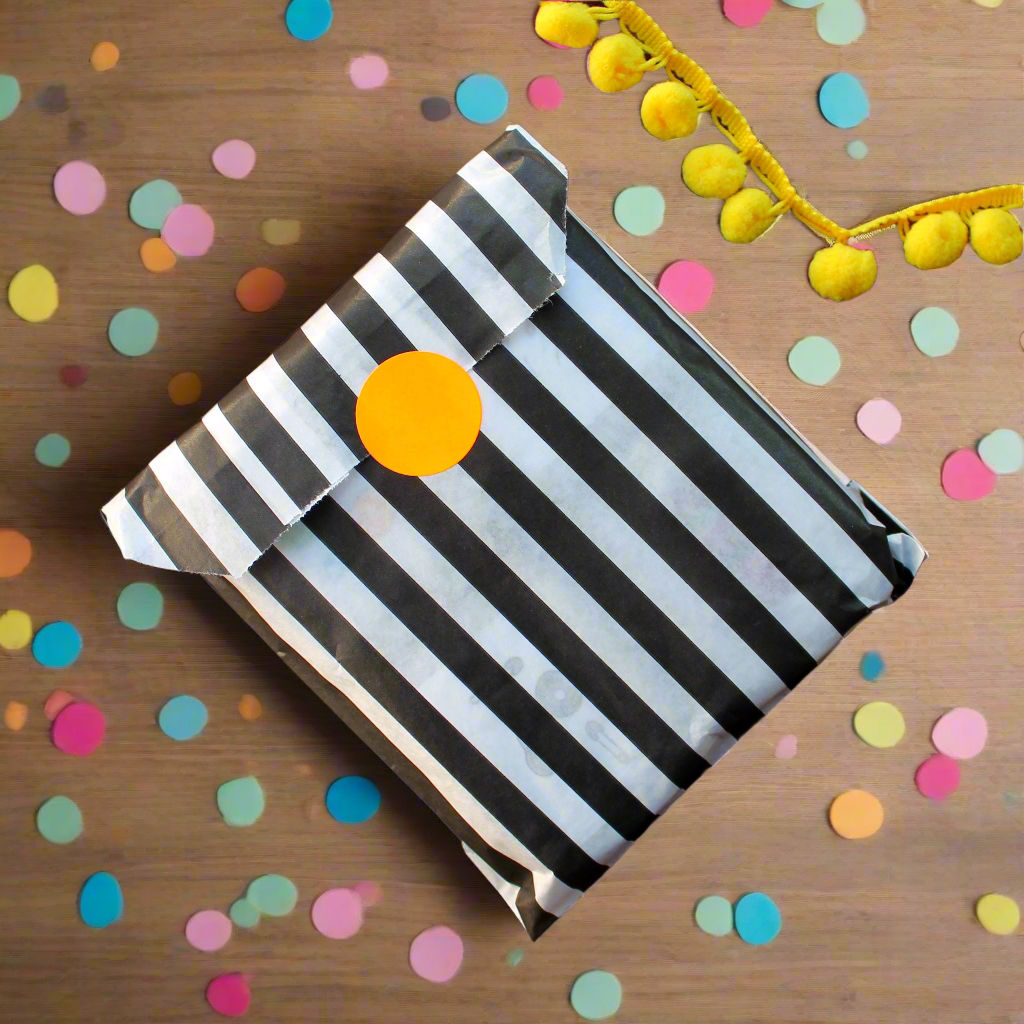 Laura Lee Designs Black And White Striped Gift Bag