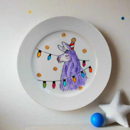 Colourful Llama plate 