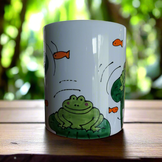 Frog and goldfish pen pot Laura Lee Designs