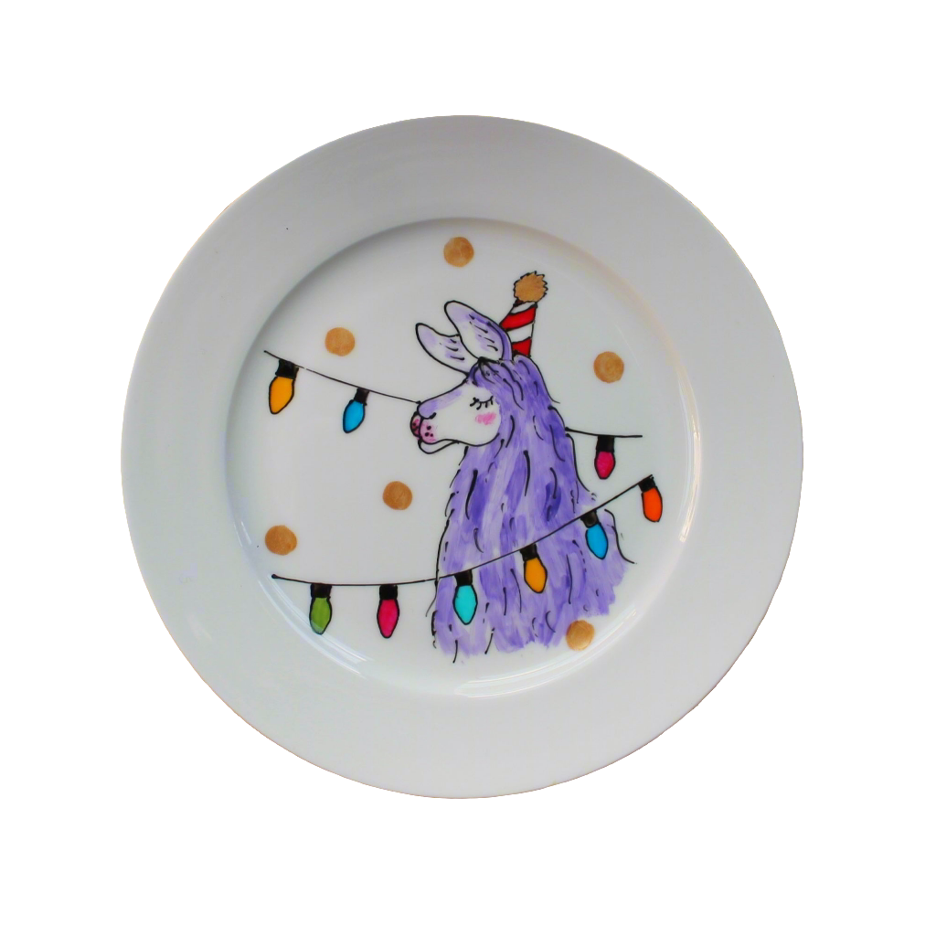 Laura Lee Designs Llama wall plate 