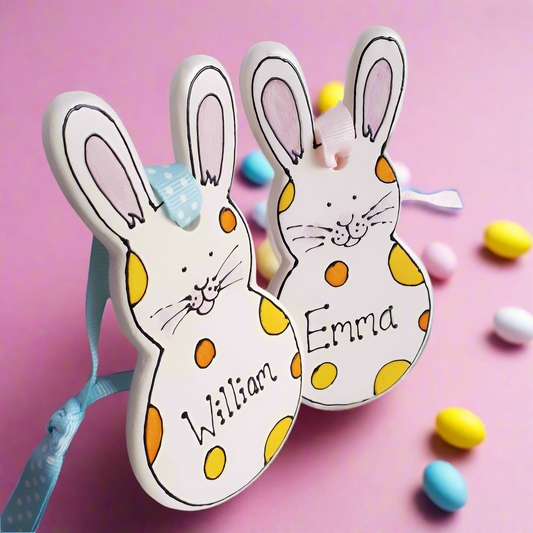 Ex Display Personalised Bunny Rabbit Ornament - Click For Names Available