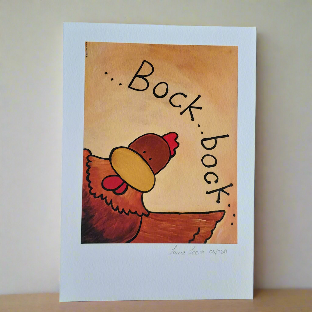 'Bock' Chicken Giclee Print - Acrylic Painting - A5 - Limited Edition - Archival Quality