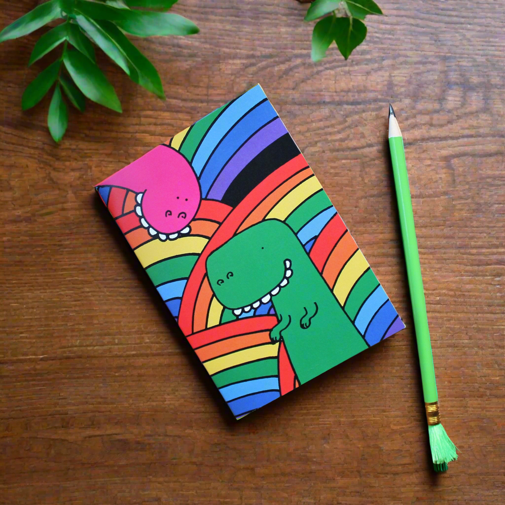 Rainbow dinosaur note book Laura Lee Designs 