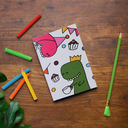 Dinosaur party notebook Laura Lee