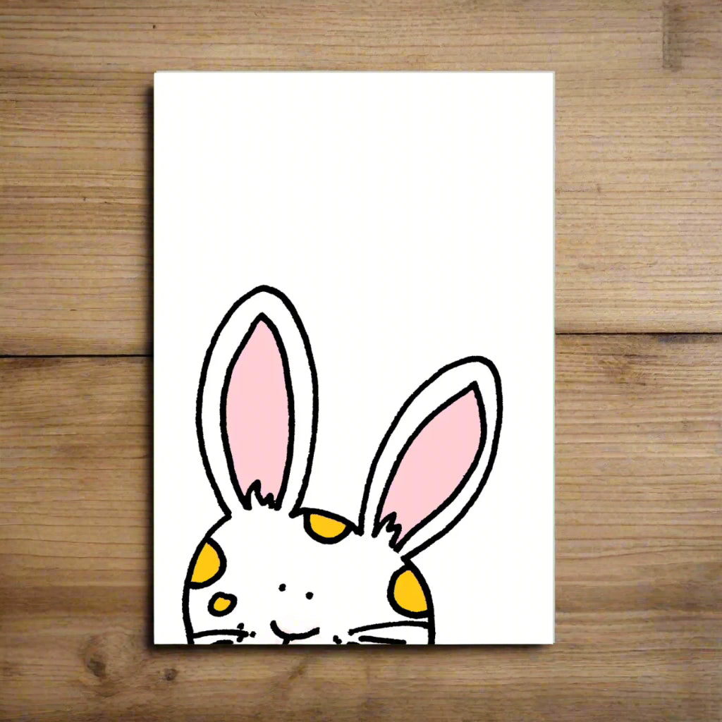 white spotted rabbit card by Laura Lee Designs