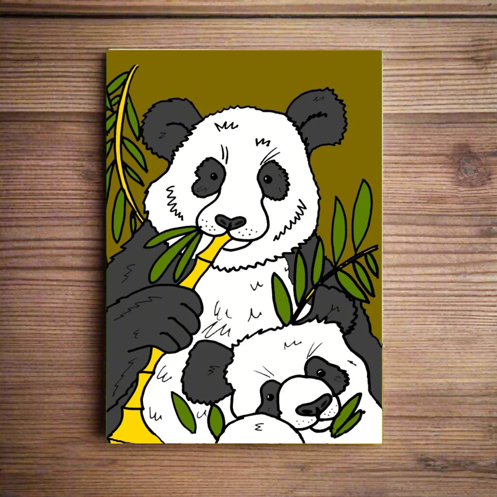 Panda greetings card blank inside