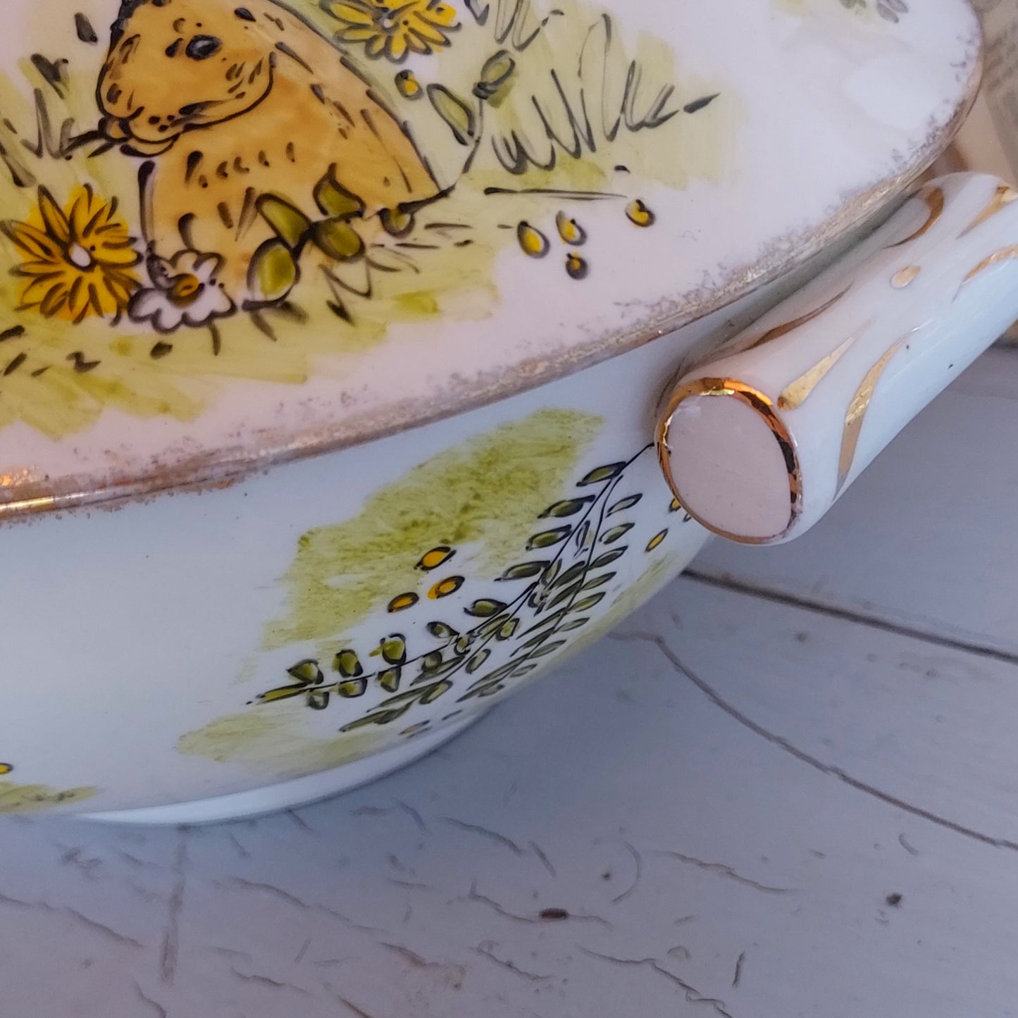 The vintage pimp bunny bowl by Laura Lee Designs 