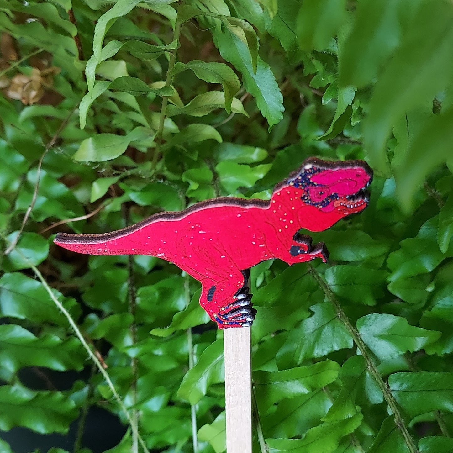 T rex Dinosaur Plant Stick - Gift For Growers - Terrarium Decor