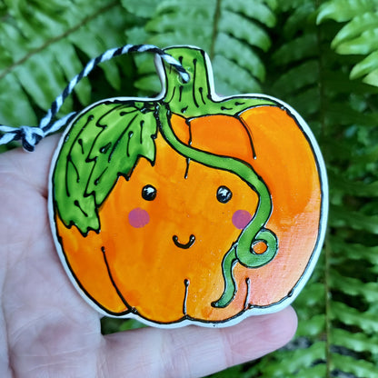 Laura Lee Designs Handpainted Ceramic Hanging Pumpkin Decoration