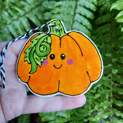 Laura Lee Designs Handpainted Ceramic Hanging Pumpkin Decoration