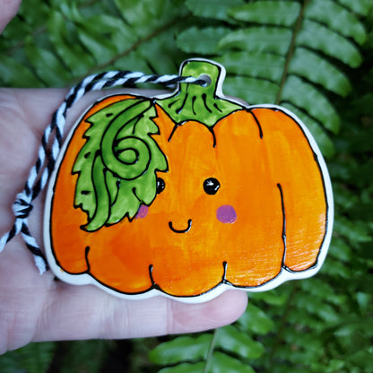 Laura Lee Designs Handpainted Ceramic Hanging Pumpkin Decoration