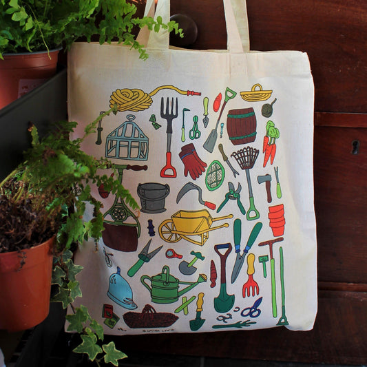 Laura Lee Designs Garden Tools Design Cotton Tote Bag