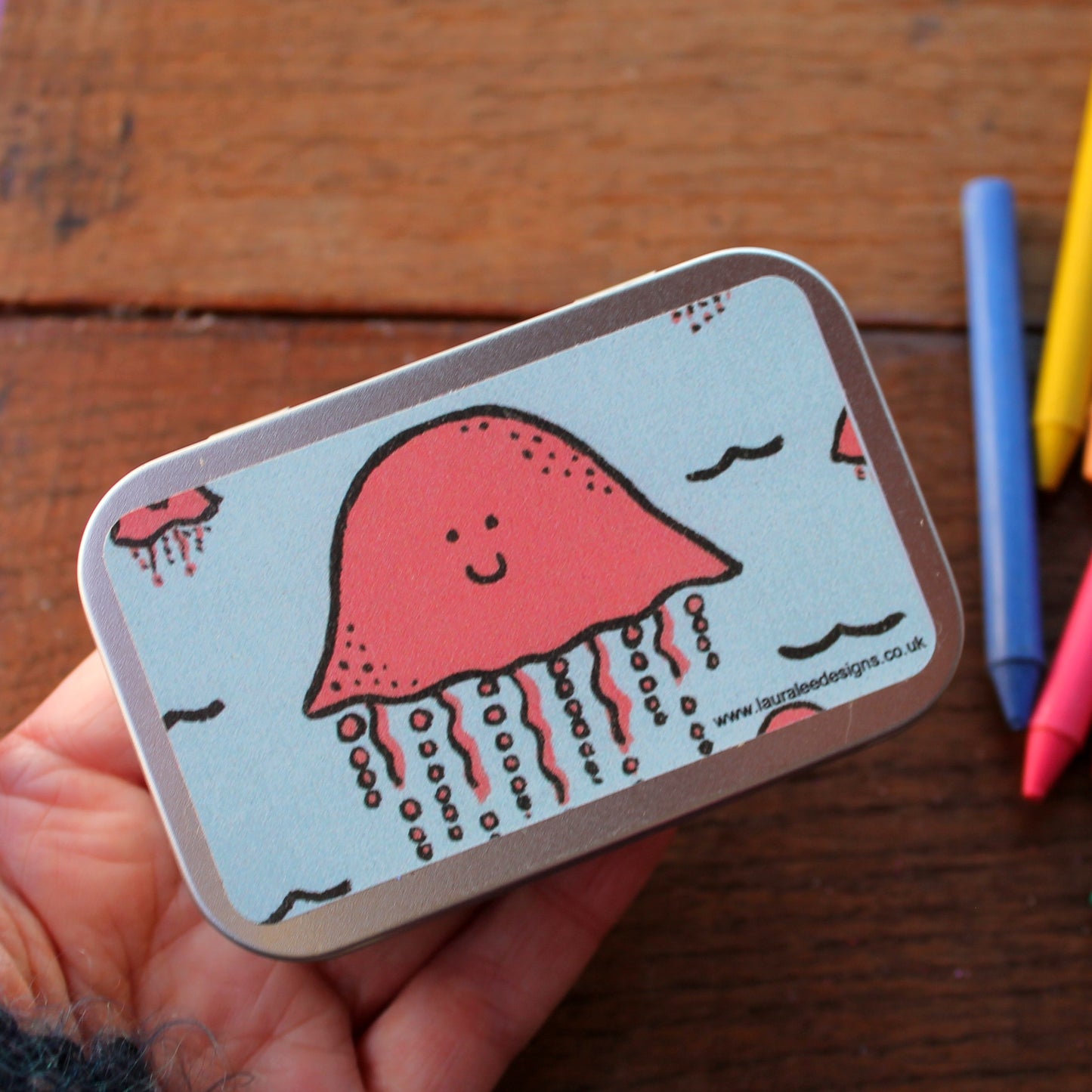 Padstow The Jellyfish Laura Lee Designs Jellyfish Crayon Tin