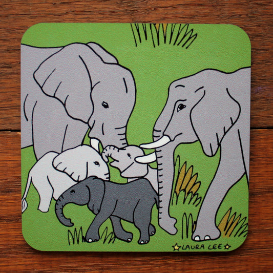 Laura Lee Designs Elephant Safari Animal Home Coaster